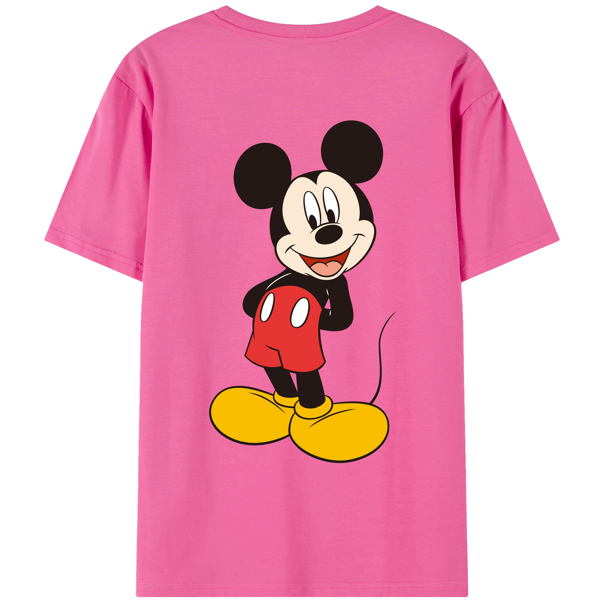 （画像用） ミッキーマウス Mickey Mouse レディース半袖Tシャツ(バックプリント)